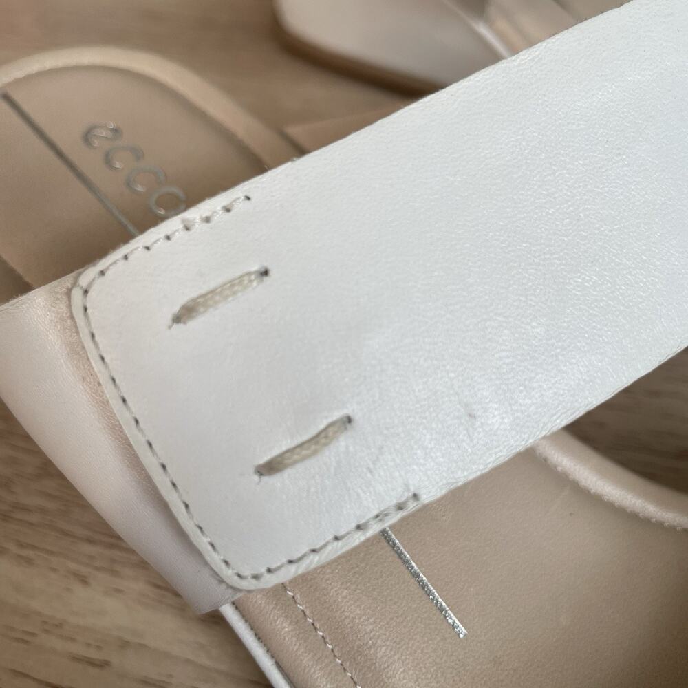 ECCO Shape 35 Wedge Bright White Leather Hook Loop Slip-On Mule Size US 8 EU 39 - Picture 6 of 10